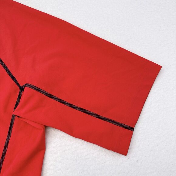 Coolibar Rash Guard Men’s Size Large Red UPF 50 Shirt Surf Swim Sun Beach Pool - Picture 4 of 9